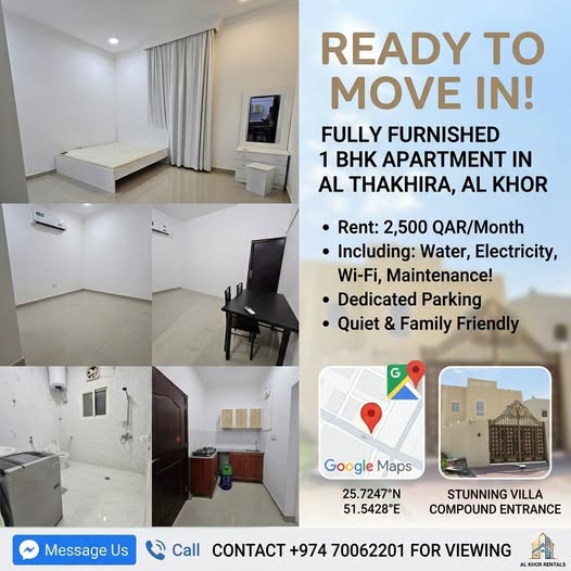 1BHK unit for rent in Qatar