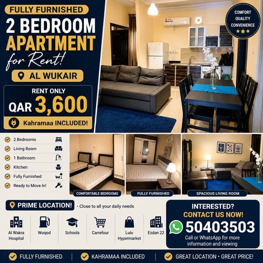 2BHK unit for rent in Qatar