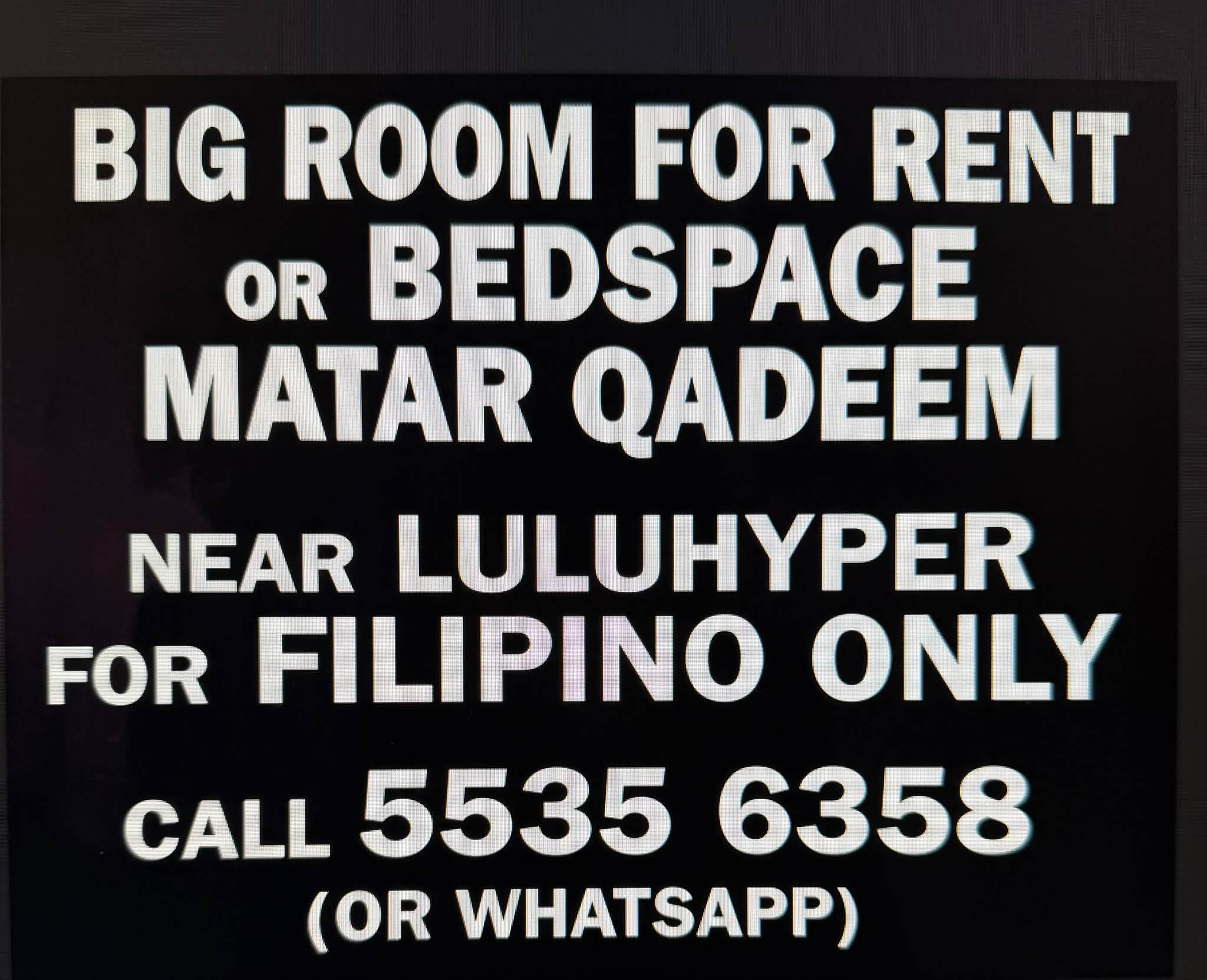 ROOM unit for rent in Qatar