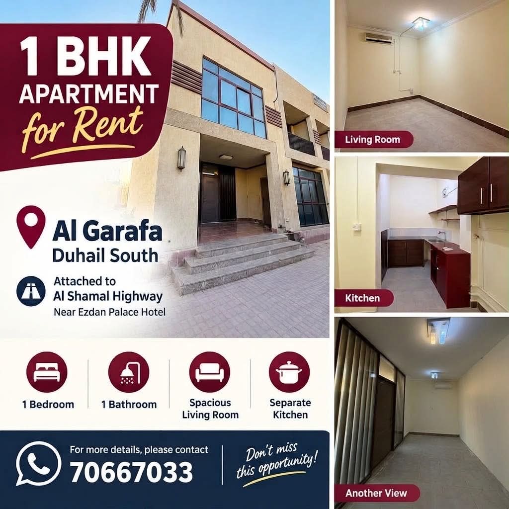1BHK unit for rent in Qatar