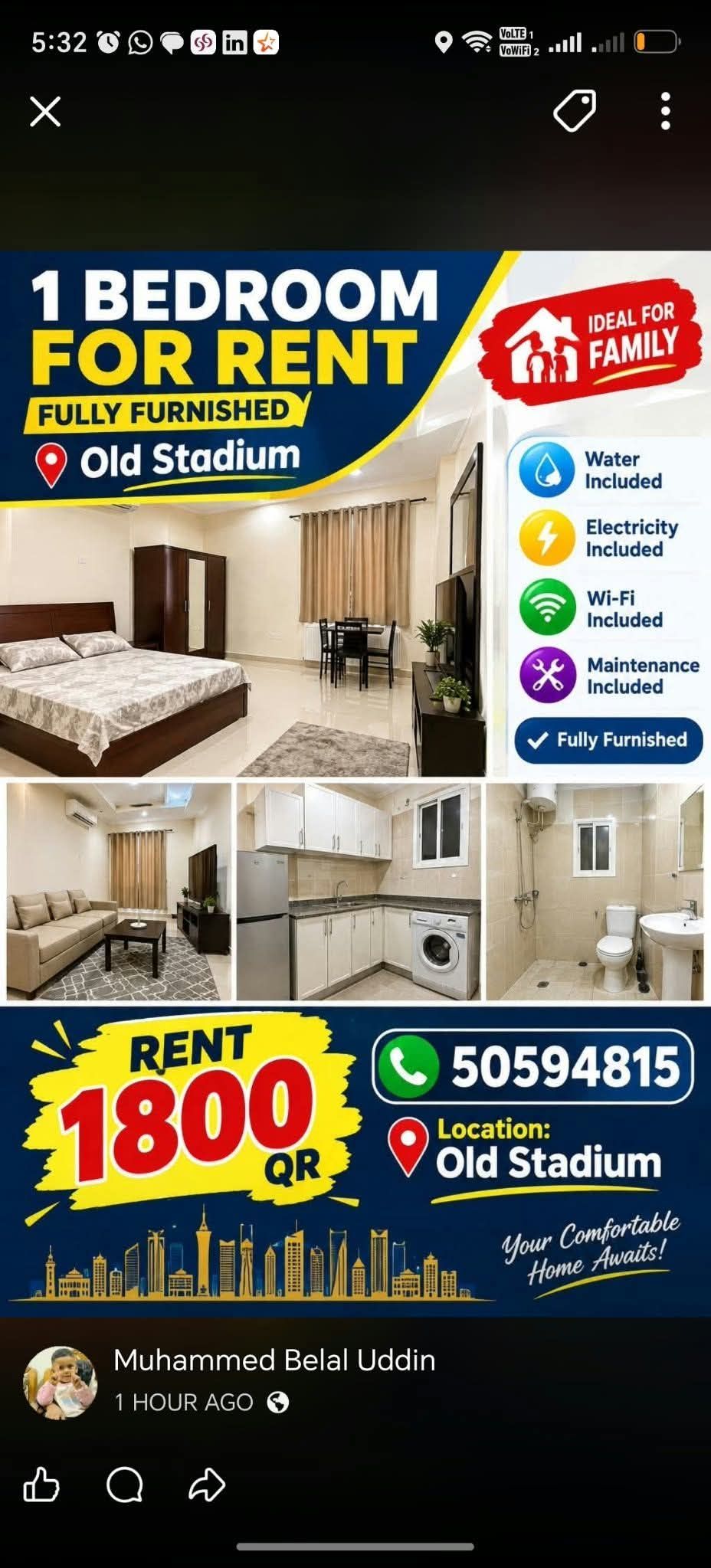 3 BHK for rent in Al Khor